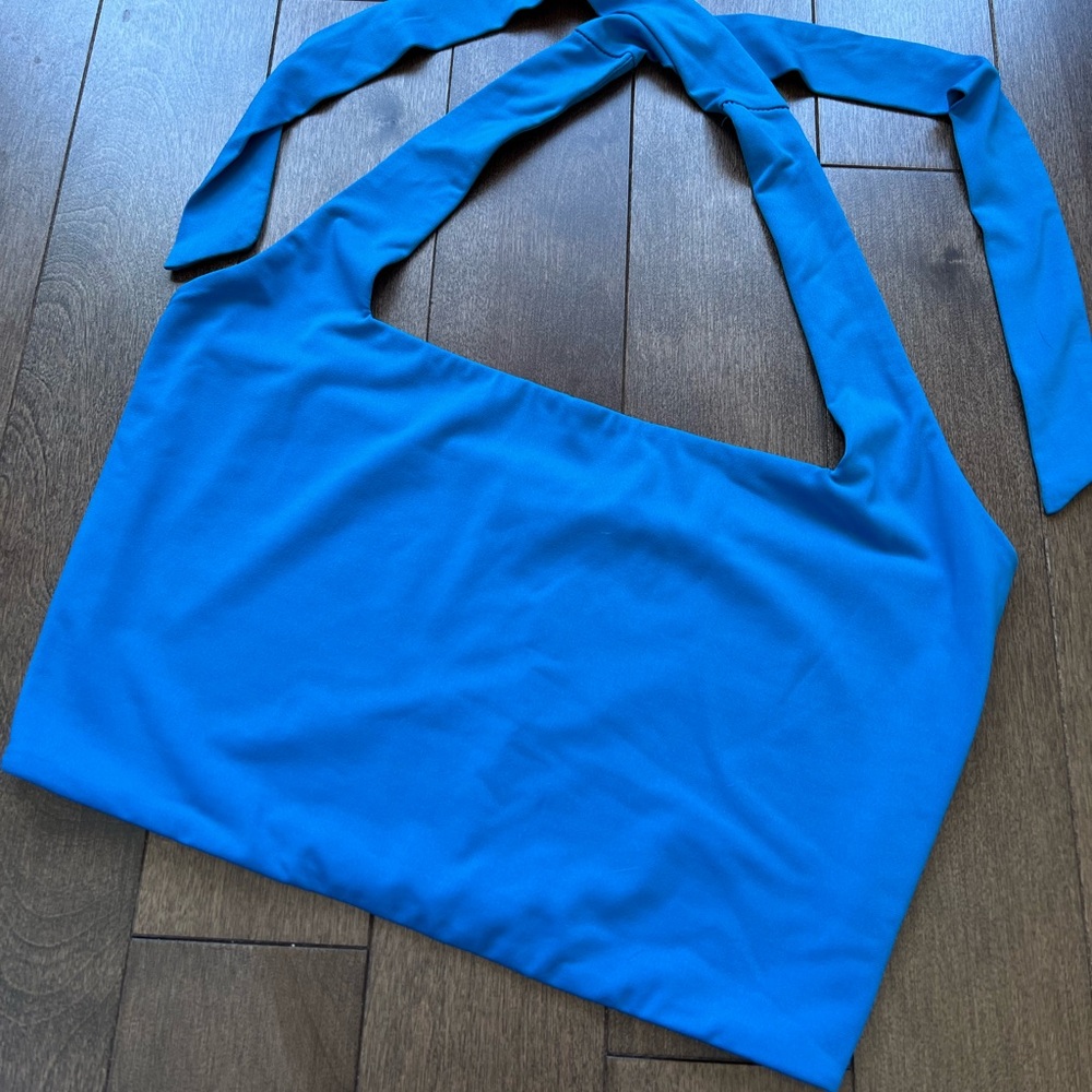 Garage Blue Halter Tank Top